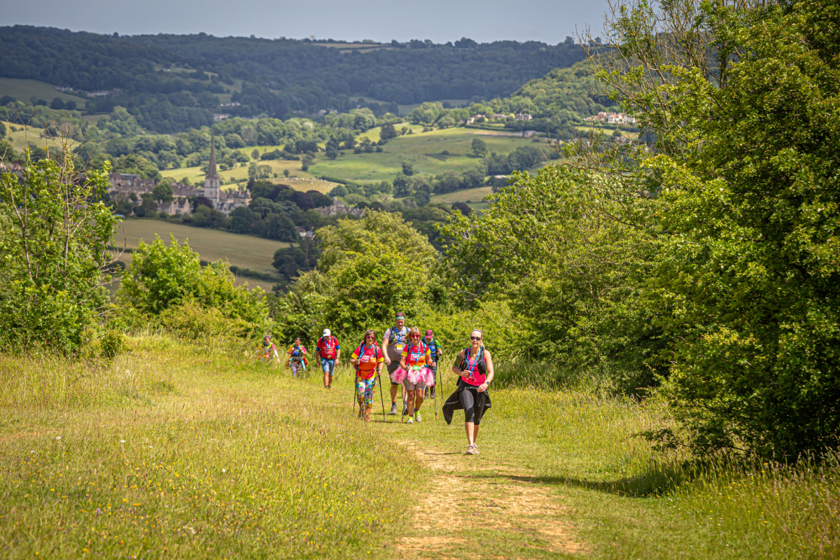 Chiltern 50 Ultra Challenge Participants Walking Through Countryside Scaled