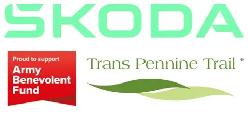 SKODA logo, Army Benevolent Fund logo and Trans Pennine Trail logo