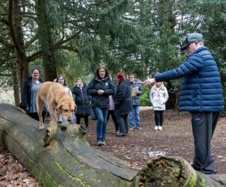 Walking and Wellbeing Group with community dog